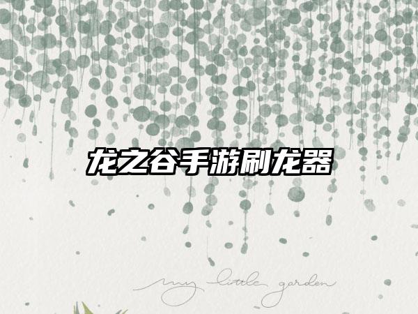 龙之谷手游刷龙器