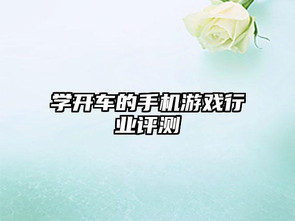 学开车的手机游戏行业评测
