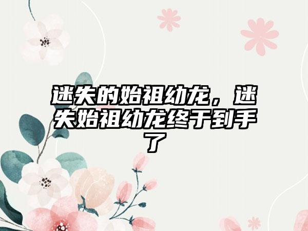 迷失的始祖幼龙，迷失始祖幼龙终于到手了