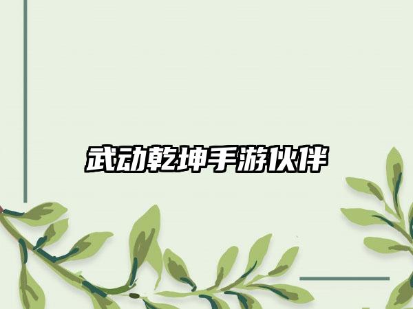 武动乾坤手游伙伴