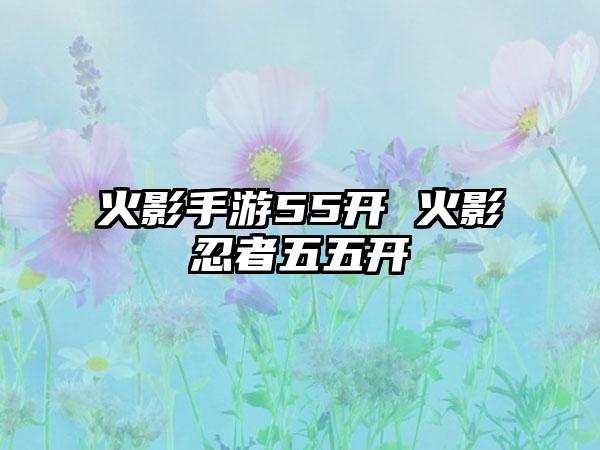 火影手游55开 火影忍者五五开