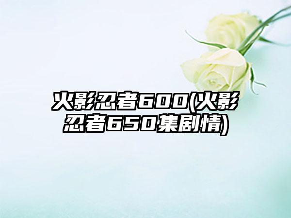 火影忍者600(火影忍者650集剧情)