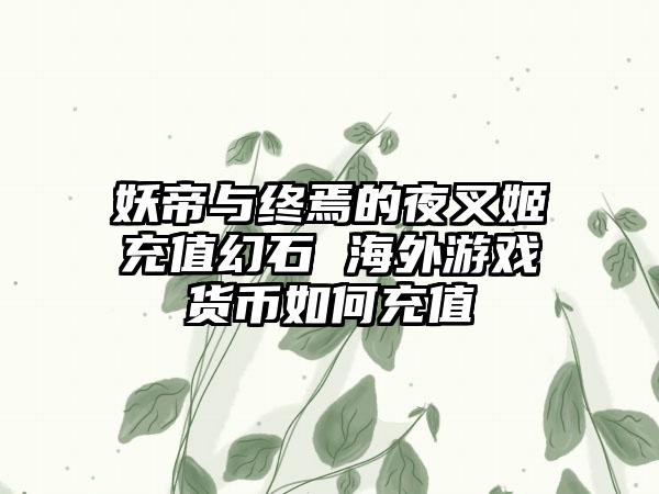 妖帝与终焉的夜叉姬充值幻石 海外游戏货币如何充值