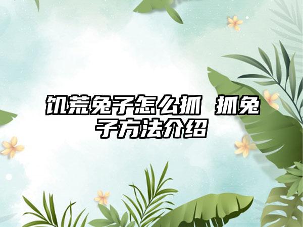 饥荒兔子怎么抓 抓兔子方法介绍