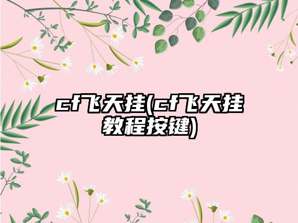 cf飞天挂(cf飞天挂教程按键)
