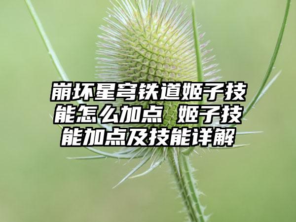 崩坏星穹铁道姬子技能怎么加点 姬子技能加点及技能详解