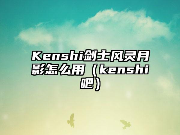 Kenshi剑士风灵月影怎么用（kenshi吧）