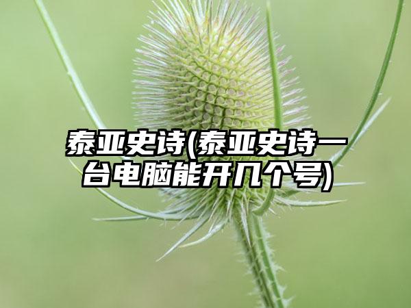 泰亚史诗(泰亚史诗一台电脑能开几个号)