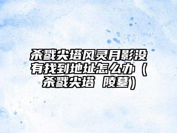 杀戮尖塔风灵月影没有找到地址怎么办（杀戮尖塔 陵墓）