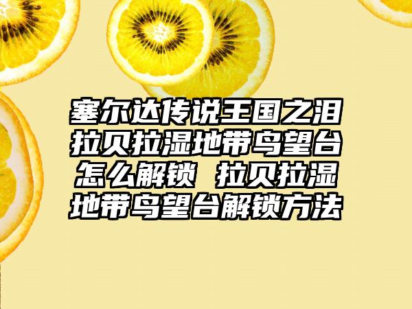 塞尔达传说王国之泪拉贝拉湿地带鸟望台怎么解锁 拉贝拉湿地带鸟望台解锁方法