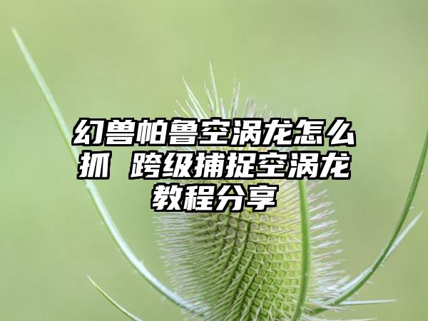 幻兽帕鲁空涡龙怎么抓 跨级捕捉空涡龙教程分享