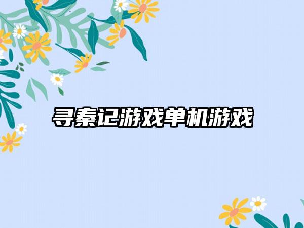 寻秦记游戏单机游戏