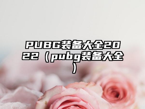 PUBG装备大全2022（pubg装备大全）