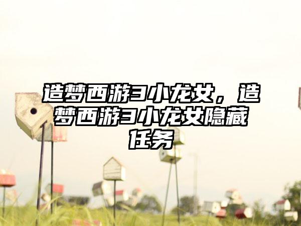 造梦西游3小龙女，造梦西游3小龙女隐藏任务