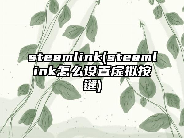 steamlink(steamlink怎么设置虚拟按键)