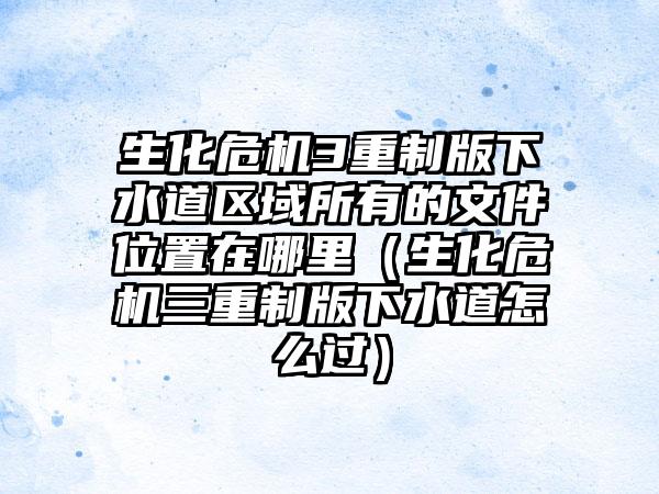 生化危机3重制版下水道区域所有的文件位置在哪里（生化危机三重制版下水道怎么过）