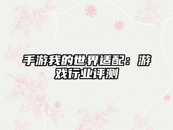 手游我的世界适配：游戏行业评测