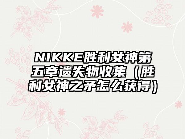 NIKKE胜利女神第五章遗失物收集（胜利女神之矛怎么获得）