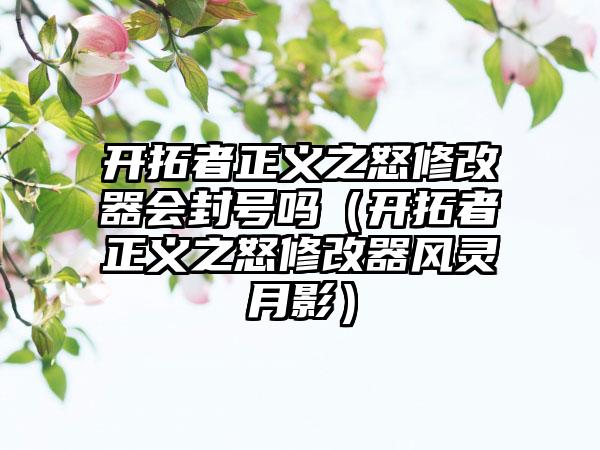 开拓者正义之怒修改器会封号吗（开拓者正义之怒修改器风灵月影）