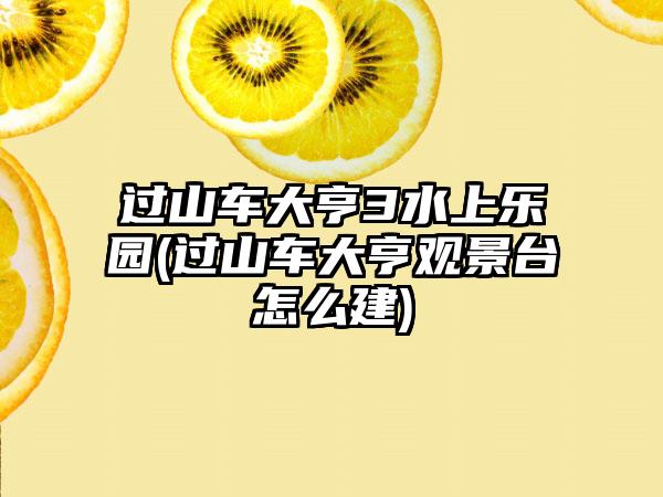 过山车大亨3水上乐园(过山车大亨观景台怎么建)