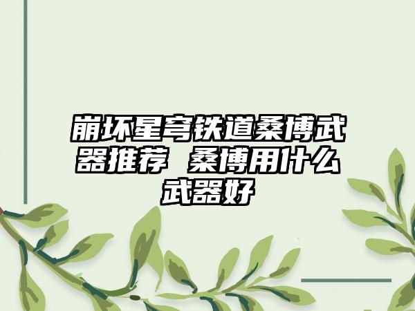 崩坏星穹铁道桑博武器推荐 桑博用什么武器好