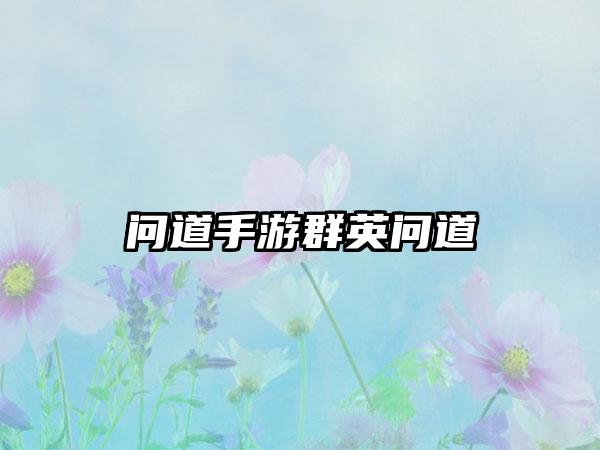 问道手游群英问道