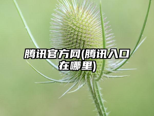 腾讯官方网(腾讯入口在哪里)