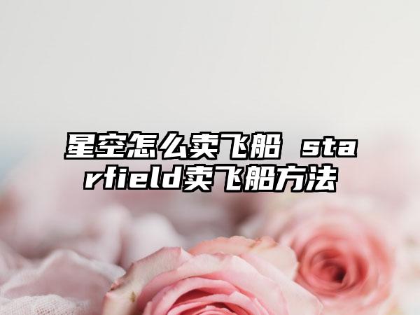 星空怎么卖飞船 starfield卖飞船方法