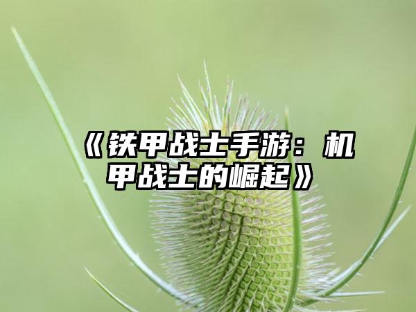 《铁甲战士手游：机甲战士的崛起》