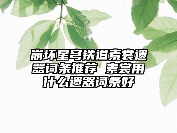 崩坏星穹铁道素裳遗器词条推荐 素裳用什么遗器词条好