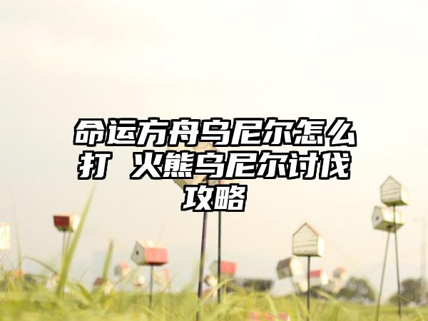 命运方舟乌尼尔怎么打 火熊乌尼尔讨伐攻略