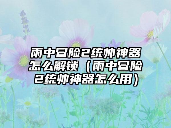 雨中冒险2统帅神器怎么解锁（雨中冒险2统帅神器怎么用）