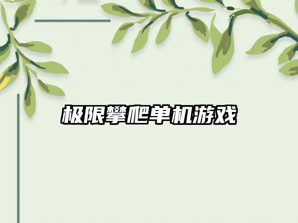 极限攀爬单机游戏