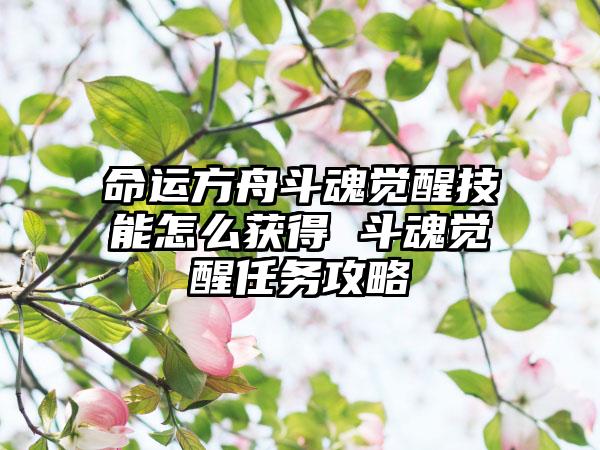 命运方舟斗魂觉醒技能怎么获得 斗魂觉醒任务攻略