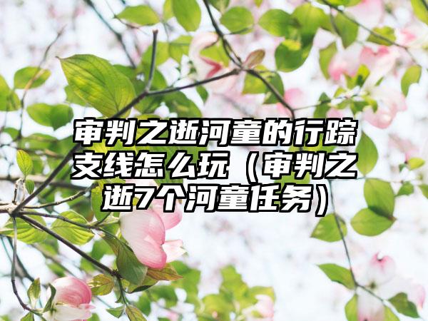 审判之逝河童的行踪支线怎么玩（审判之逝7个河童任务）