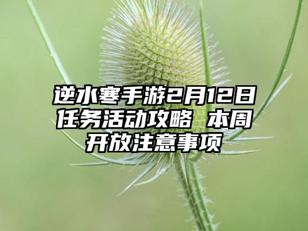 逆水寒手游2月12日任务活动攻略 本周开放注意事项