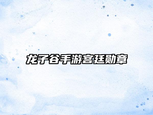 龙子谷手游宫廷勋章