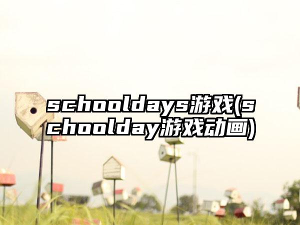 schooldays游戏(schoolday游戏动画)
