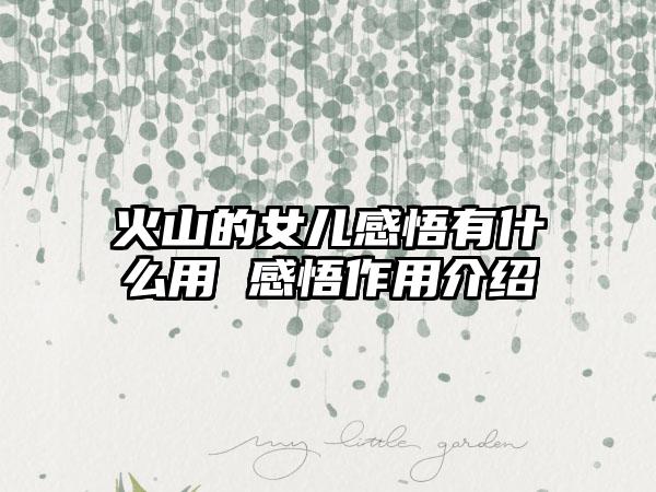 火山的女儿感悟有什么用 感悟作用介绍