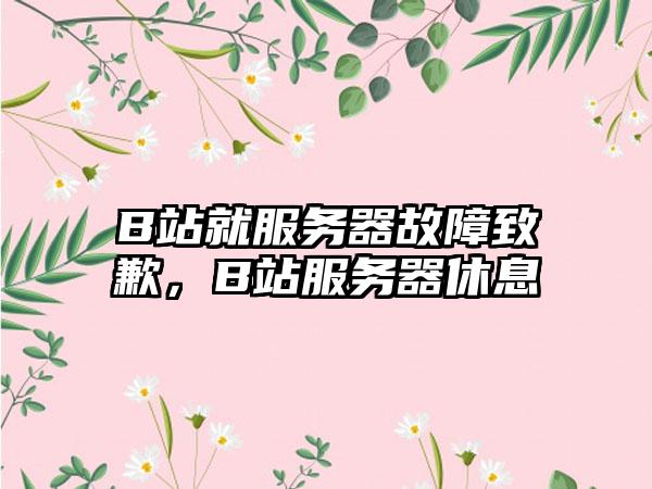 B站就服务器故障致歉，B站服务器休息