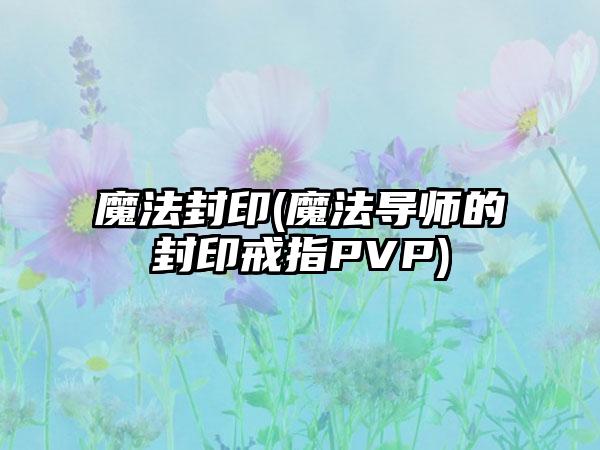 魔法封印(魔法导师的封印戒指PVP)