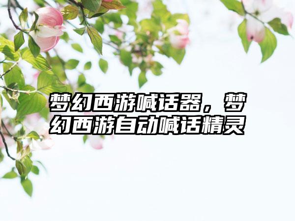 梦幻西游喊话器，梦幻西游自动喊话精灵