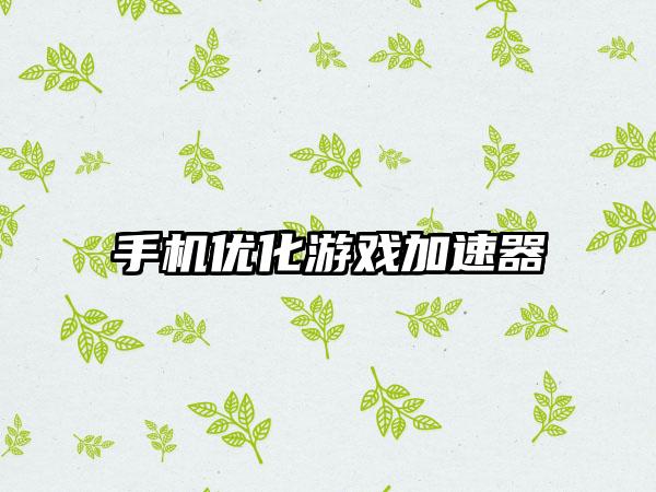 手机优化游戏加速器