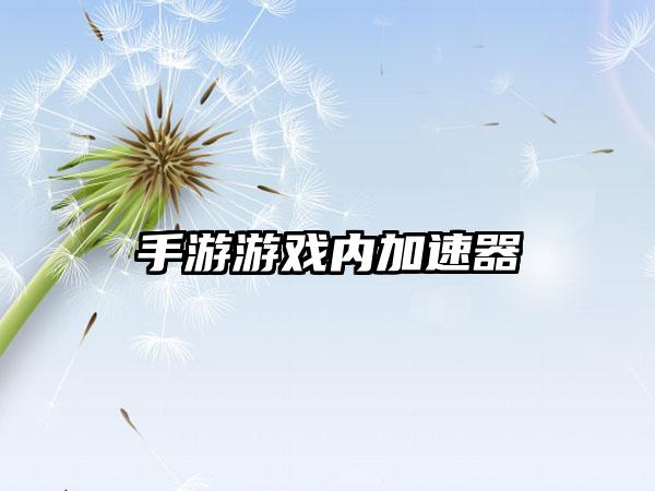 手游游戏内加速器