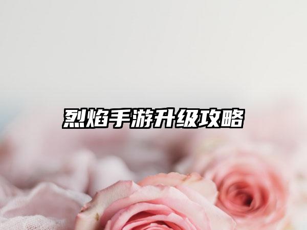 烈焰手游升级攻略