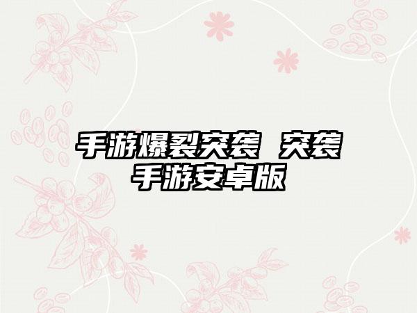 手游爆裂突袭 突袭手游安卓版