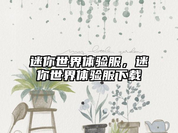 迷你世界体验服，迷你世界体验服下载