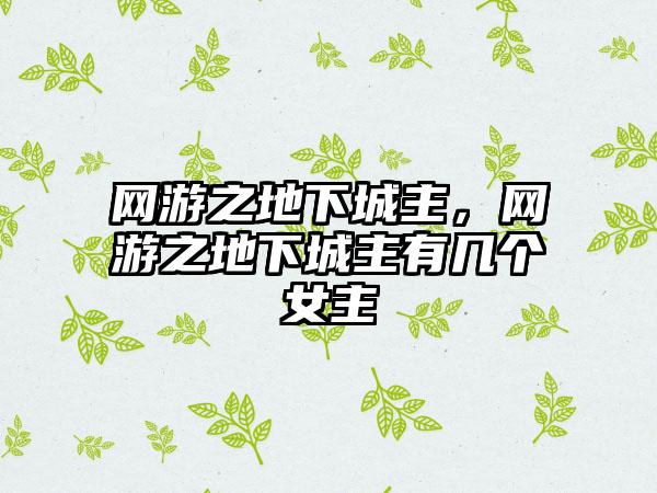 网游之地下城主，网游之地下城主有几个女主