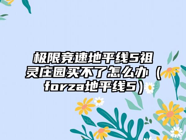 极限竞速地平线5祖灵庄园买不了怎么办（forza地平线5）