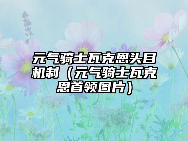 元气骑士瓦克恩头目机制（元气骑士瓦克恩首领图片）